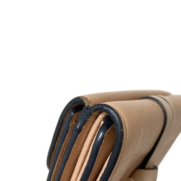 Auth Chloe - Beige Leather Double-hook Wallet - Picture 8 of 9